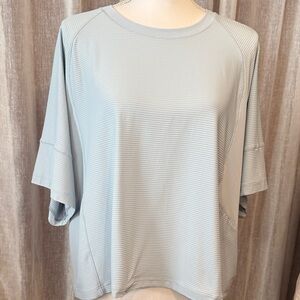 Calia Ribbed Short Sleeve Top - XL - Powder Blue